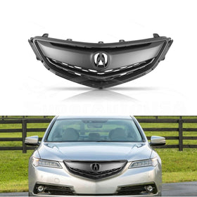For 2015-2017 Acura TLX Front Bumper Upper Grille Assembly (Painted Matte Black)
