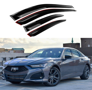 Se adapta a los modelos ACURA TLX 2015-2020, viseras para ventanas con ventilación de estilo OE, protectores contra la lluvia, el sol y el viento, deflectores de sombra 