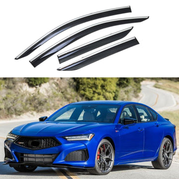 Se adapta a Acura TLX 2015-2020, molduras cromadas con clip, viseras para ventanas, protectores contra la lluvia, el sol y el viento, deflectores de sombra 