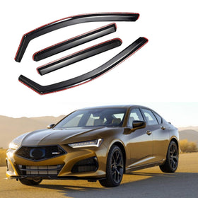 Fit 2015-2020 Acura TLX In-Channel Vent Window Visors Rain Sun Wind Guards Shade Deflectors