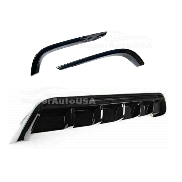 Fit 2018-2024 Toyota Camry TRD Style Black Rear Bumper Lip Spoiler Lower Diffuser & Splitters