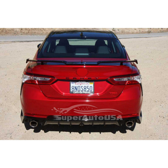 Fit 2018-2024 Toyota Camry TRD Style Black Rear Bumper Lip Spoiler Lower Diffuser & Splitters