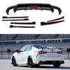 Fit 2018-2023 Toyota Camry TRD Style Rear Diffuser Spoiler LED Light Side Body Skirts Rear Splitters Body Skit 3-in-1 w/Red Trim