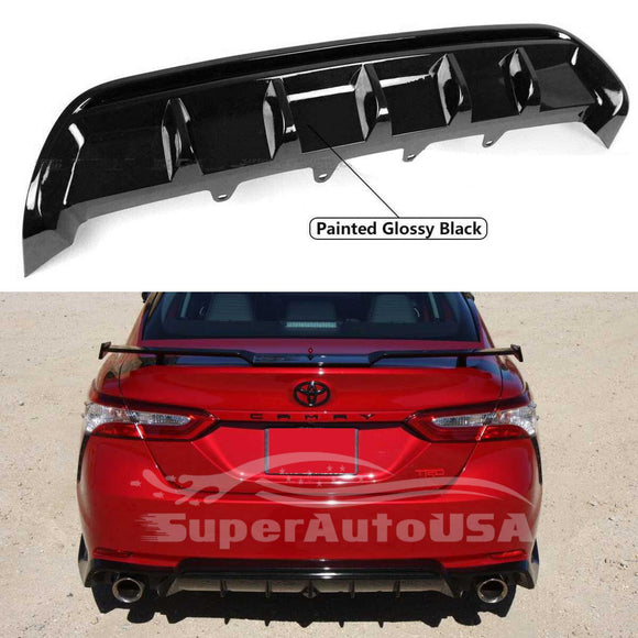 Fit 2018-2024 Toyota Camry TRD Style Full Body Kits Front Splitter Lip, Side Body Skirt, Rear Bumper Diffuser, Rear Trunk Spoiler Wing