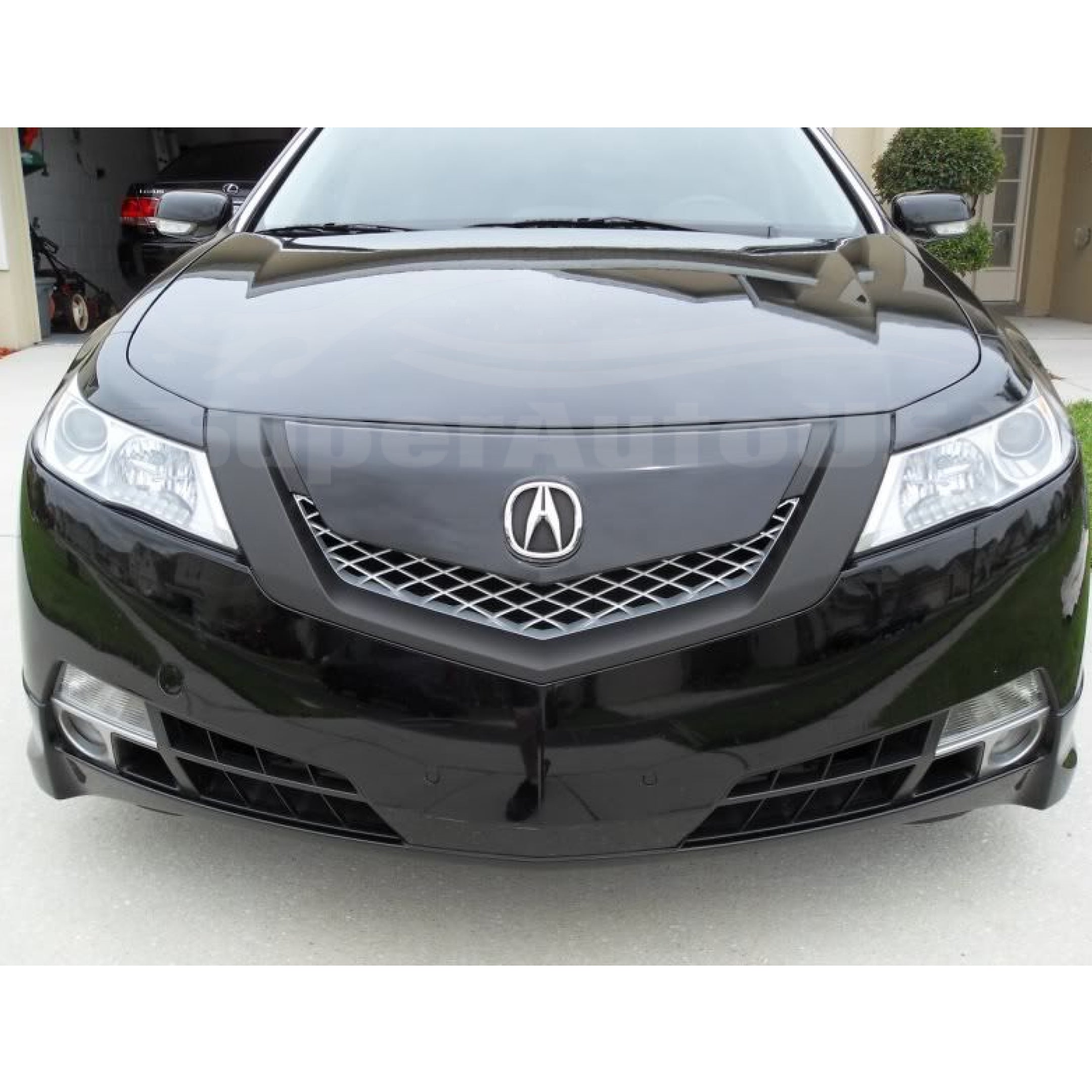 For 2009-2014 Acura TSX Front Bumper Upper Grille Assembly (Painted Matte Black)-3
