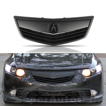 Para el conjunto de rejilla superior del parachoques delantero Acura TSX 2011-2014 (negro brillante o negro mate pintado) 