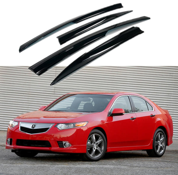 Fit 2009-2014 Acura TSX 3D Mugen Style Vent Window Visors Rain Sun Wind Guards Shade Deflectors