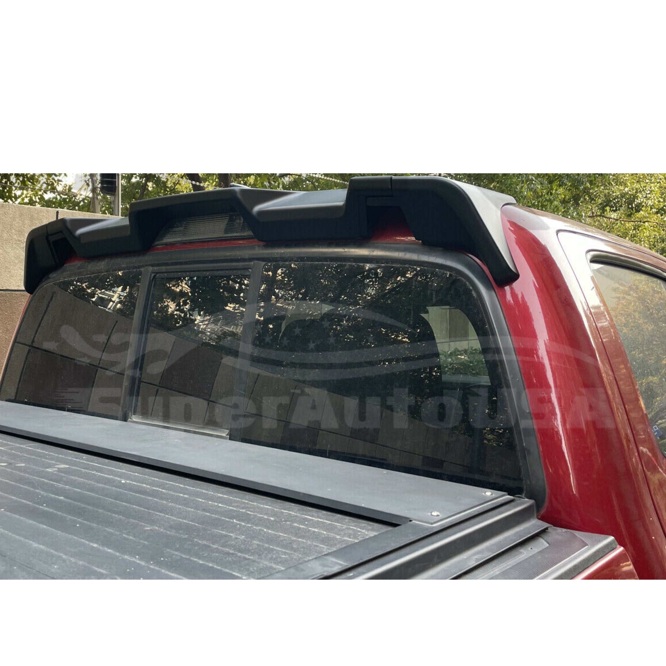 Fits 2016-2021 Toyota Tacoma Rear Protector Truck Cab Spoiler (Gloss Black) - 0