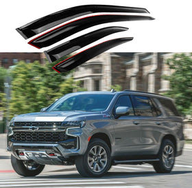 Fit 2015-2021 Chevrolet Tahoe GMC Yukon Out-Channel Vent Window Visors Rain Sun Wind Guards Shade Deflectors
