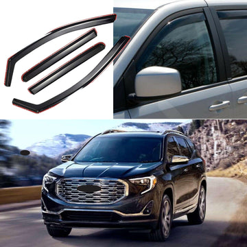 Se adapta a GMC Terrain 2018-2022, viseras para ventanas con ventilación en canal, protectores contra la lluvia, el sol y el viento, deflectores de sombra 