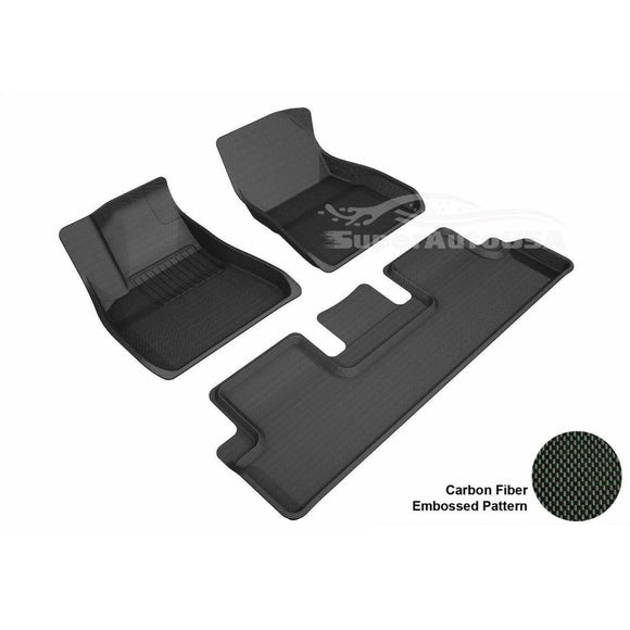 Fit 2017-2020 Tesla Model 3 Floor Mats Anti Spill Lazer Cut Floor Mats