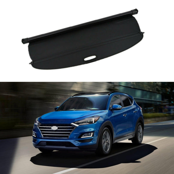 For Hyundai Tucson 2016-2018 Luggage Rear Trunk Retractable Tonneau Cargo Cover (Black)
