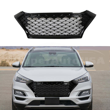 (Pedido anticipado) Parrilla delantera de malla deportiva para Hyundai Tucson 2019-2021 (negro brillante) 