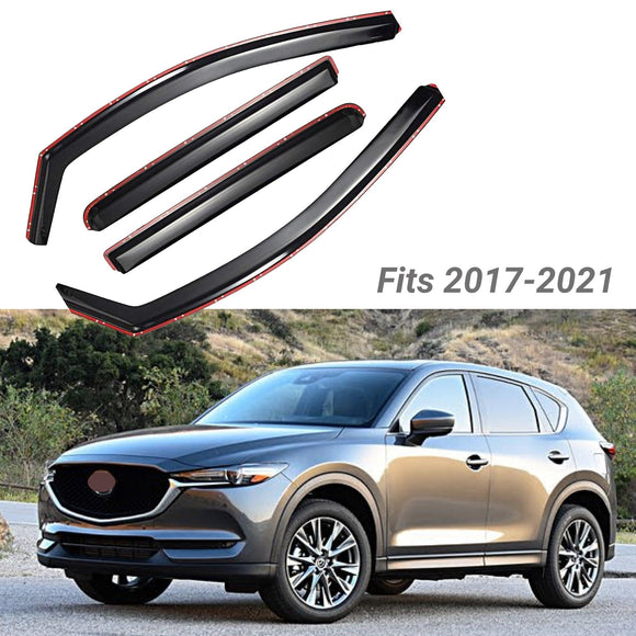 Fit 2017-2024 Mazda CX5 In-Channel Vent Window Visors Rain Sun Wind Guards Shade Deflectors