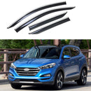 For Hyundai Tucson 2016-2018 Clip-On Chrome Trim Vent Window Visors Rain Sun Wind Guards Shade Deflectors-1