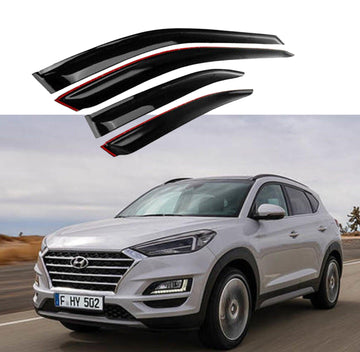 Para Hyundai Tucson 2016-2018, viseras para ventanas con ventilación de canal exterior, protectores contra la lluvia, el sol y el viento, deflectores de sombra 