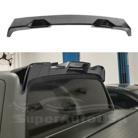 Fit 2014-2021 Toyota Tundra Rear Protector Truck Cab Spoiler (Gloss Black)