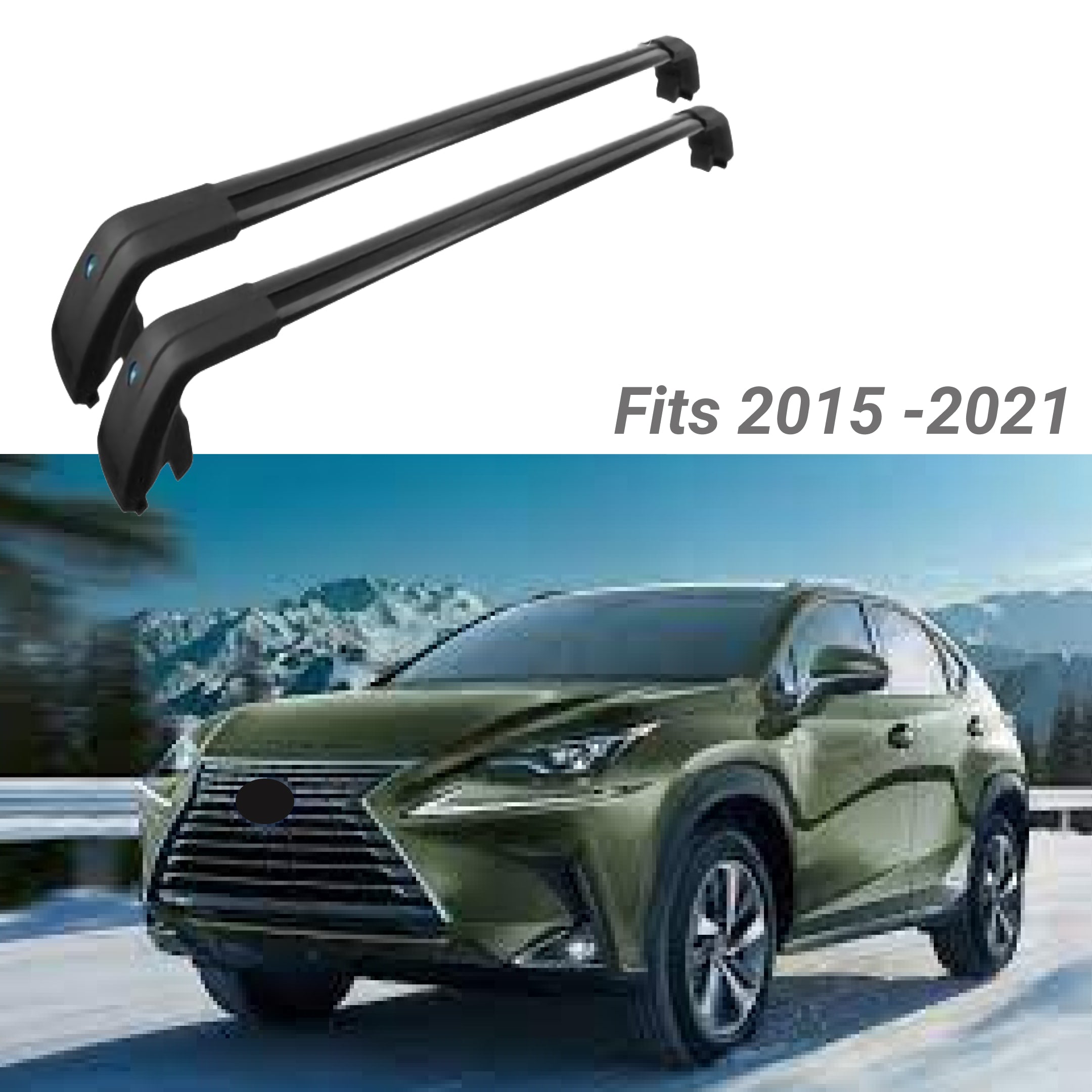 Fit 2015-2021 LEXUS NX200t NX300H Baggage Luggage Cross Bar (Black) - 0