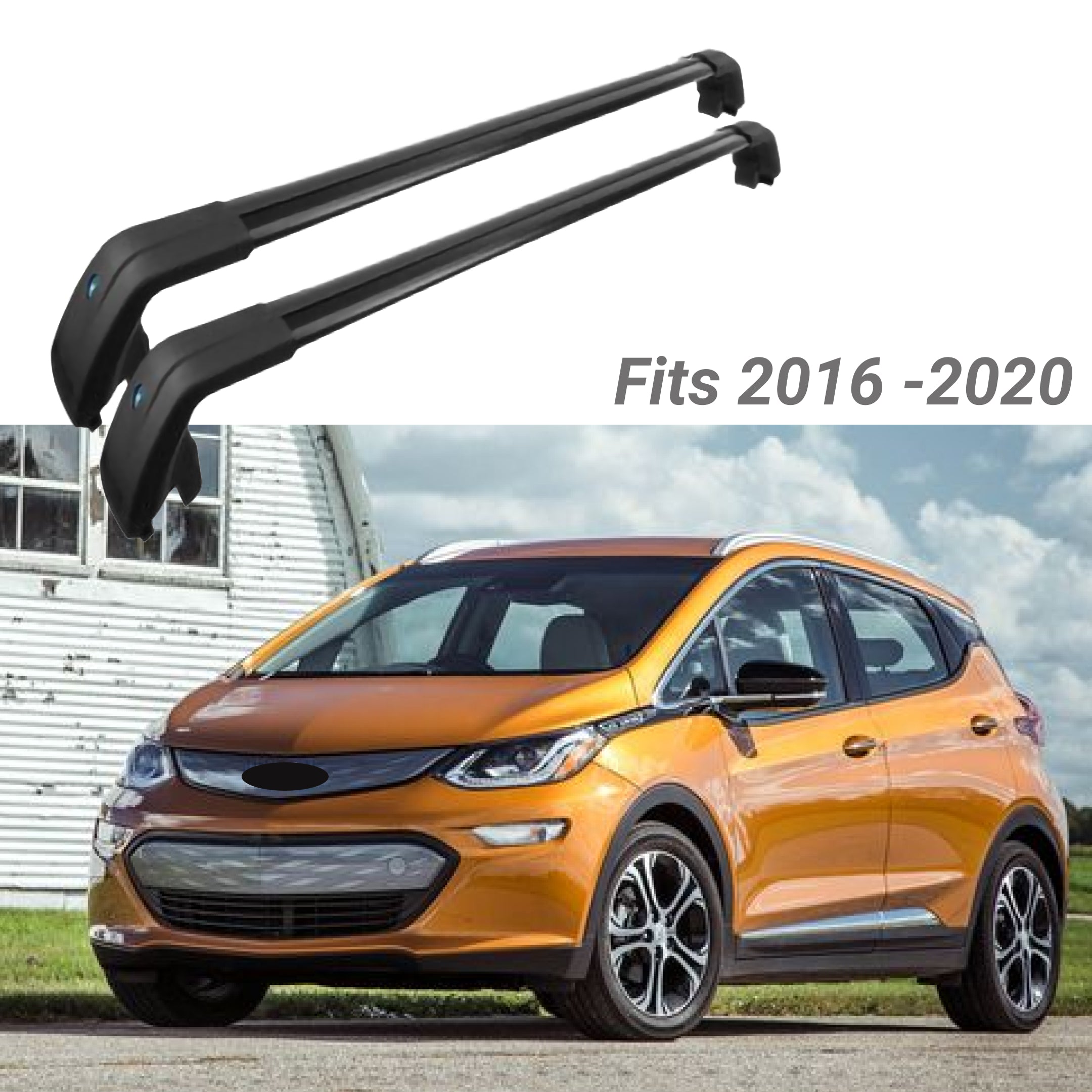 Fit 2016-2021 Chevrolet Bolt EV Black Roof Rack Baggage Luggage Cross Bar Crossbar