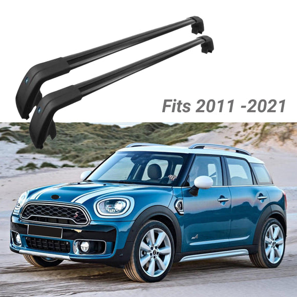 Compatible con Mini Countryman 2011-2021, portaequipajes de techo negro, barra transversal para equipaje 