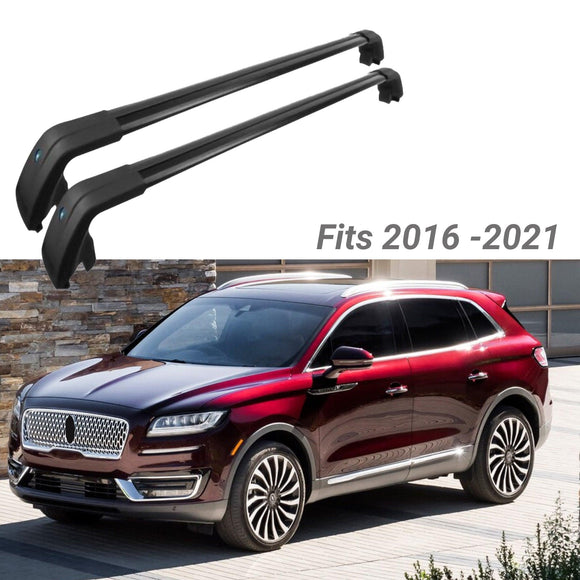 Fit 2016-2021 Lincoln MKX Black Roof Rack Baggage Luggage Cross Bar Crossbar