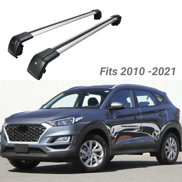 Barra transversal para equipaje de Hyundai Tucson 2010-2020, color plateado 