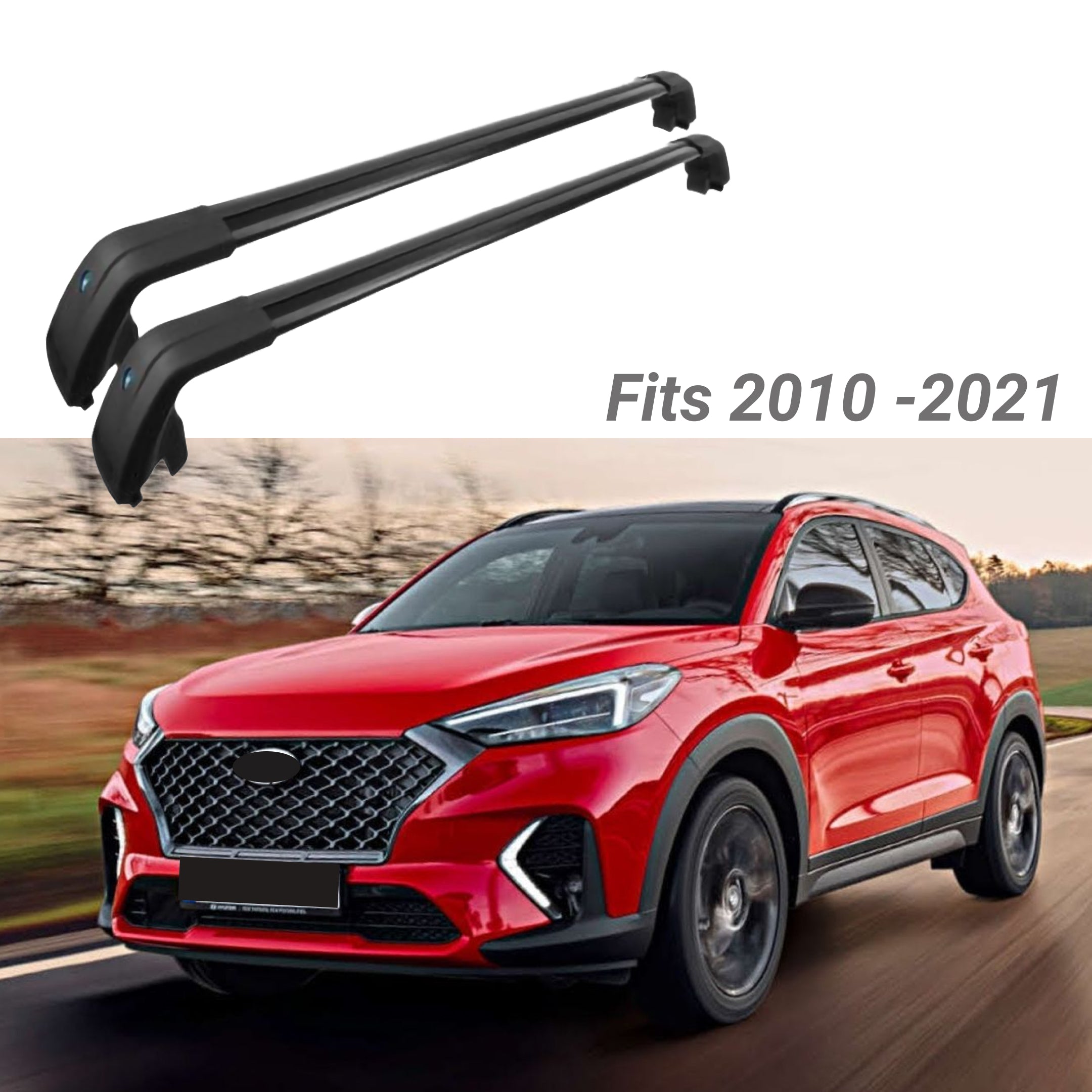 Roof Rack Cross Bar - Epic Black Smooth | Hyundai Tucson (10-21) |  SuperAutoUSA