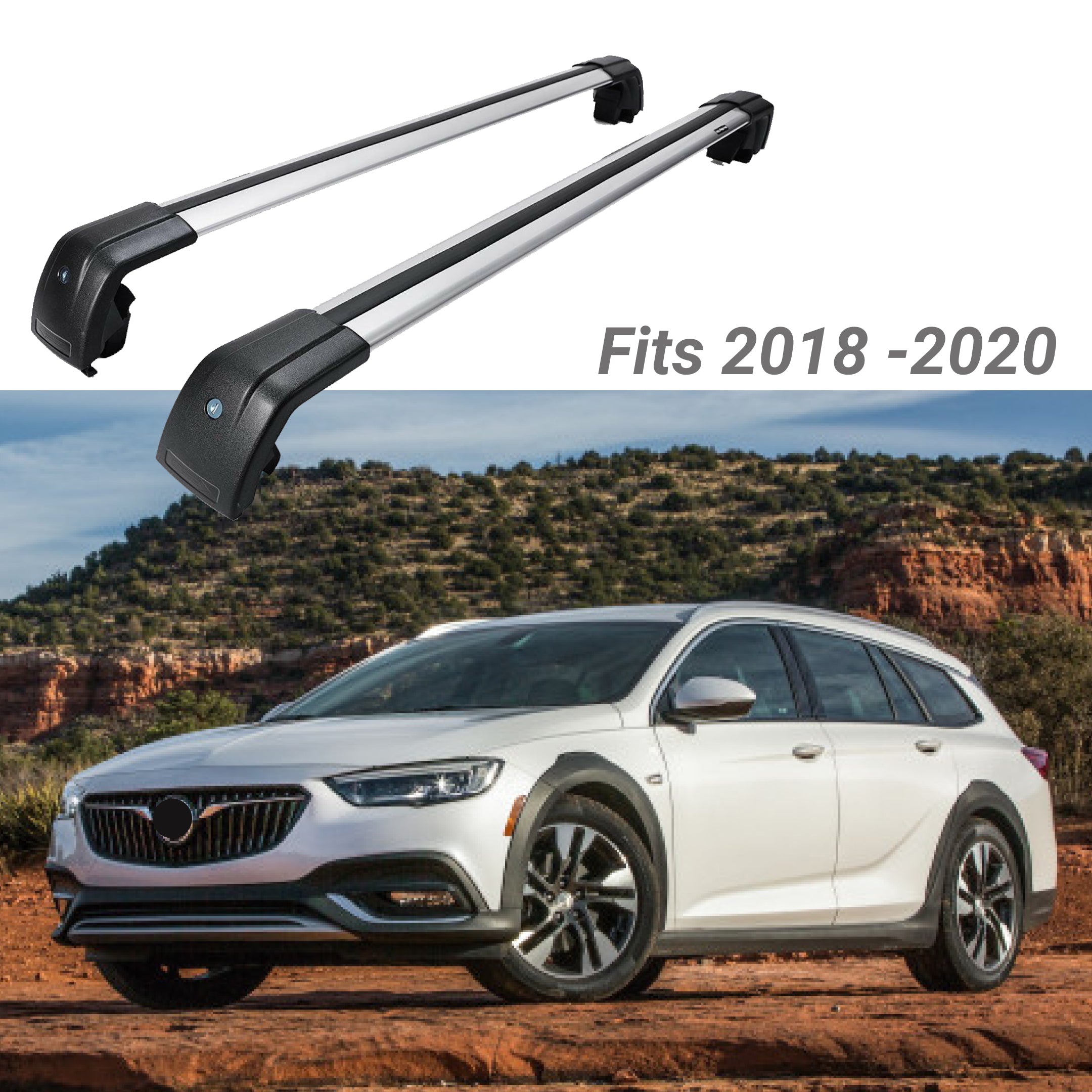 Fit 2018-2020 Regal TourX SUV Top Roof Rack Cross Bar Baggage Luggage Carrier Bar - 0