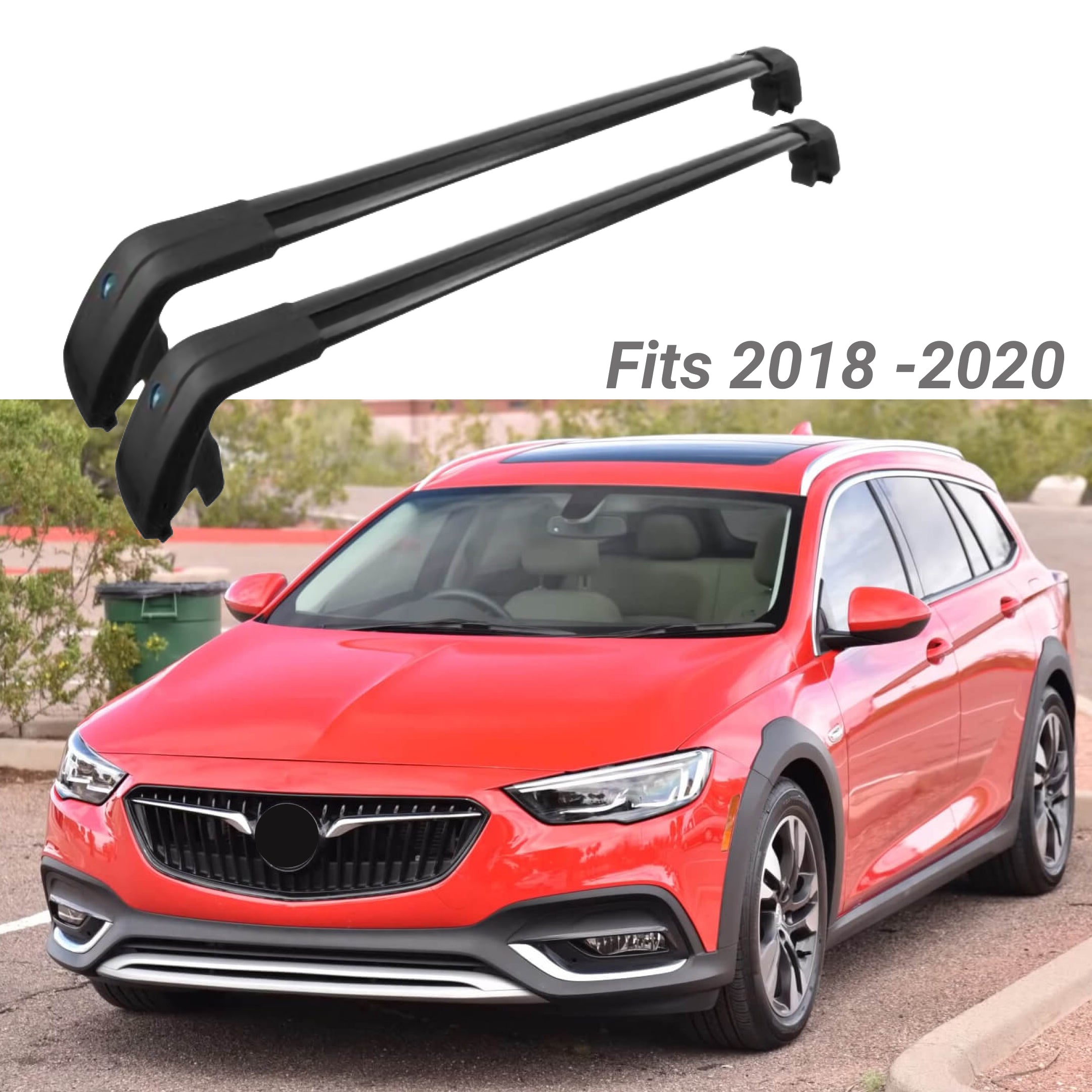 Ajuste 2018-2020 Buick REGAL TourX portaequipajes negro portaequipajes barra transversal - 0
