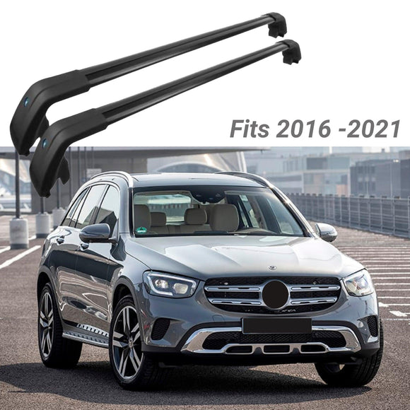 Fit 2016-2022 Mercedes Benz GLC Black Roof Rack Baggage Luggage Cross Bar Crossbar