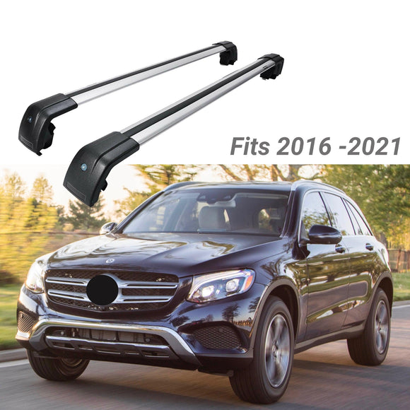 Fit 2016-2022 Mercedes Benz GLC Black and Sliver Roof Rack Crossbar Luggage Carrier