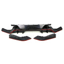 Fits 2017-2021 Honda Civic Hatchback Type-R Rear Bumper Lip (Carbon Fiber Print and Red)-5