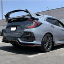 Fits 2017-2021 Honda Civic Hatchback Type-R Rear Bumper Lip (Carbon Fiber Print and Red)-2