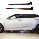Fits Honda Civic Sedan 2016-2021 Type R Style Black Red Skirt Extensions Kit-1