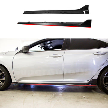 Kit de extensiones de faldón negro y rojo para Honda Civic Sedan 2016-2021, estilo Type R 