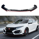 Fit 2017-2021 Honda CIVIC Hatchback Type R Style Front Bumper Lip (Gloss Black with Red Trim)-1