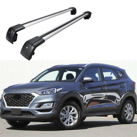 Barra transversal para equipaje de Hyundai Tucson 2010-2020, color plateado 