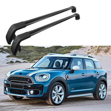 Compatible con Mini Countryman 2011-2021, portaequipajes de techo negro, barra transversal para equipaje 