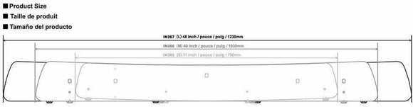 Durable ABS plastic material of the 43" rooftop wind fairing