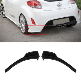 For Hyundai Veloster 2012-2017 OE Style Rear Bumper Corner Chins Splitters Body Kit (Unpainted Matted Black)