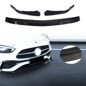 Alerón divisor de labios de parachoques delantero para Mercedes Benz Clase C C300 W206 2021-2023 (estampado de fibra de carbono)
