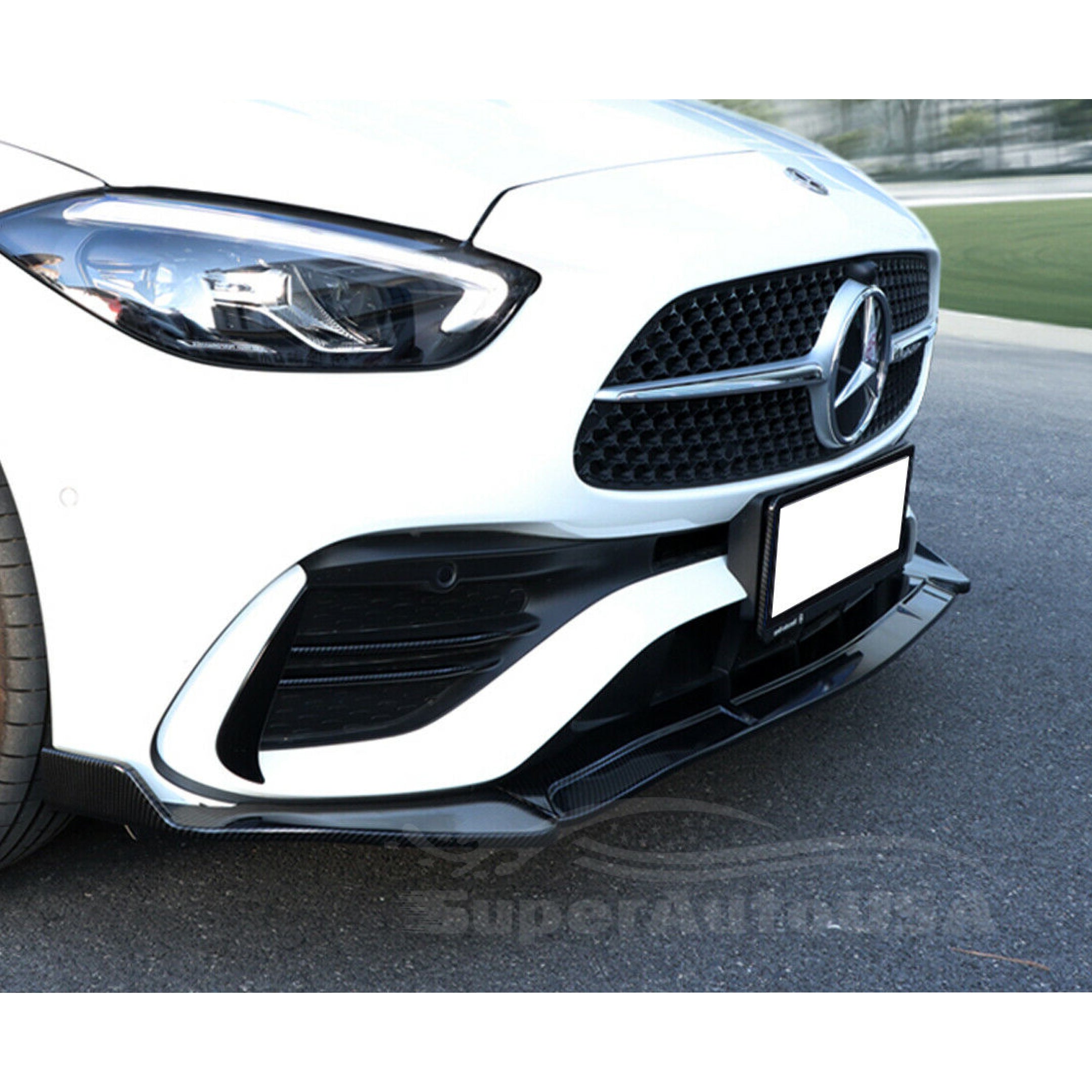 Para Mercedes Benz Clase C C300 W206 2020-2022, alerón divisor de labios de parachoques delantero (negro brillante)