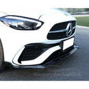 For 2022-2024 Mercedes Benz C-Class C300 C43 W206 Front Bumper Lip Splitters Spoiler (Gloss Black)-3