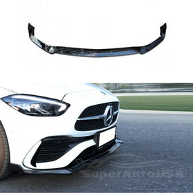 For 2022-2024 Mercedes Benz C-Class C300 C43 W206 Front Bumper Lip Splitters Spoiler (Gloss Black)
