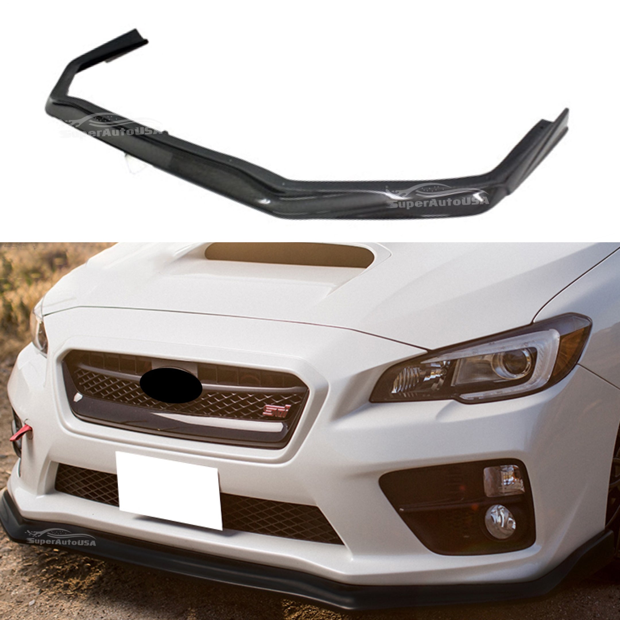 Se adapta al alerón divisor de labios del cuerpo del parachoques delantero Subaru WRX STI 2015-2021 (negro brillante)