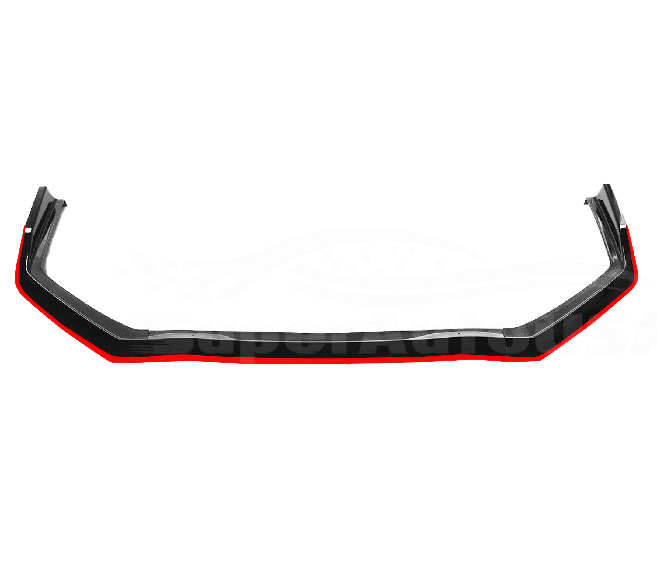 Fits 2015-2021 Subaru WRX STI Front Splitter Spoiler Lip (Gloss Black with Red Trim)