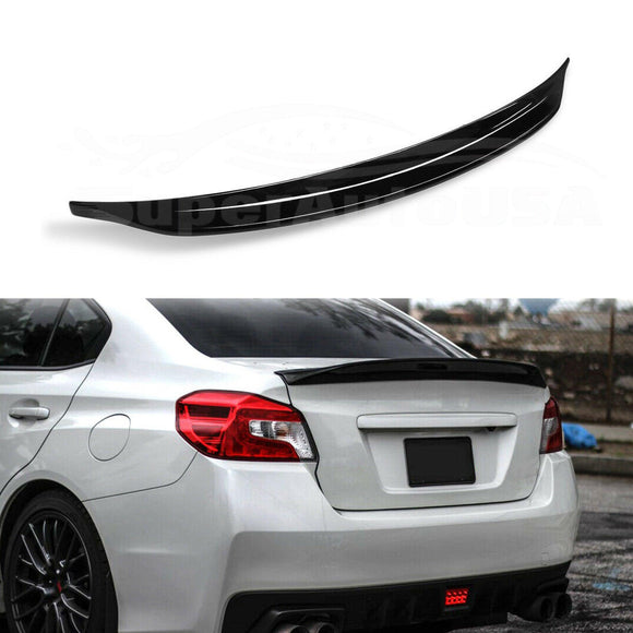 Fit 2015-2018 WRX STI Sedan High Kick Duckbill Style Rear Trunk Wing Spoiler (Gloss Black)