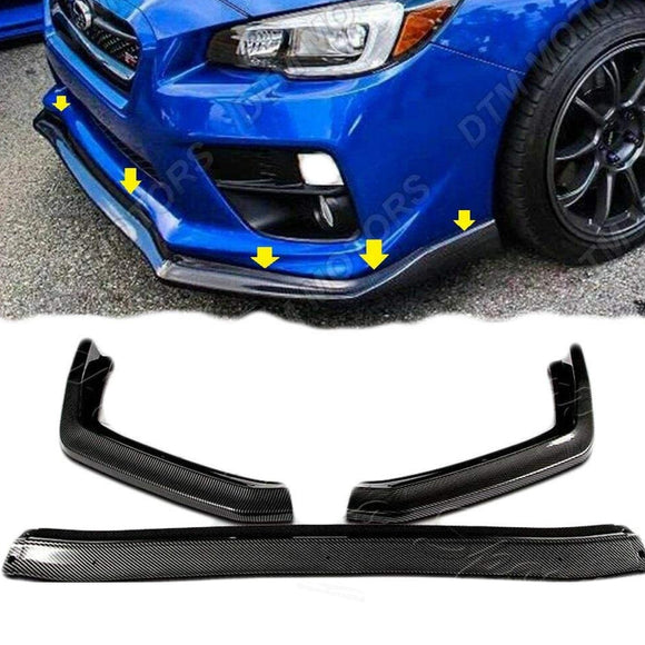 Fits 2015-2021 Subaru WRX STI Front Splitter Spoiler Lip (Carbon Fiber Print)