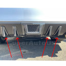 Fits 2015-2021 Subaru WRX STI 4th Sedan Rear Diffuser Shark Fins (Carbon Fiber Print)-2