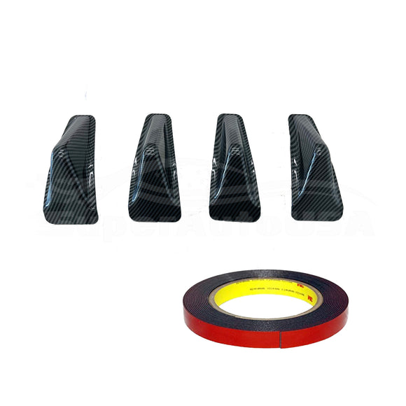 Fits 2015-2021 Subaru WRX STI 4th Sedan Rear Diffuser Shark Fins (Carbon Fiber Print)